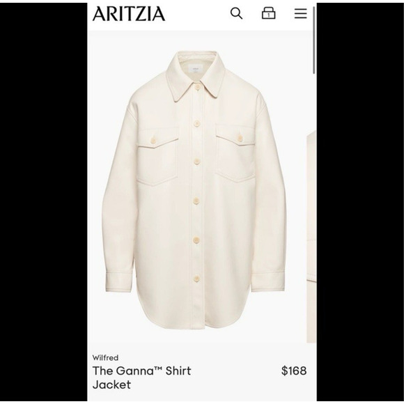 Aritzia Wilfred Faux Leather Long Sleeve Shirt Jacket Ganna Shacket Size Small - Picture 2 of 11